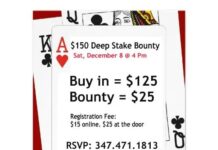 $150 Deep Stake Bounty Poker Tournament