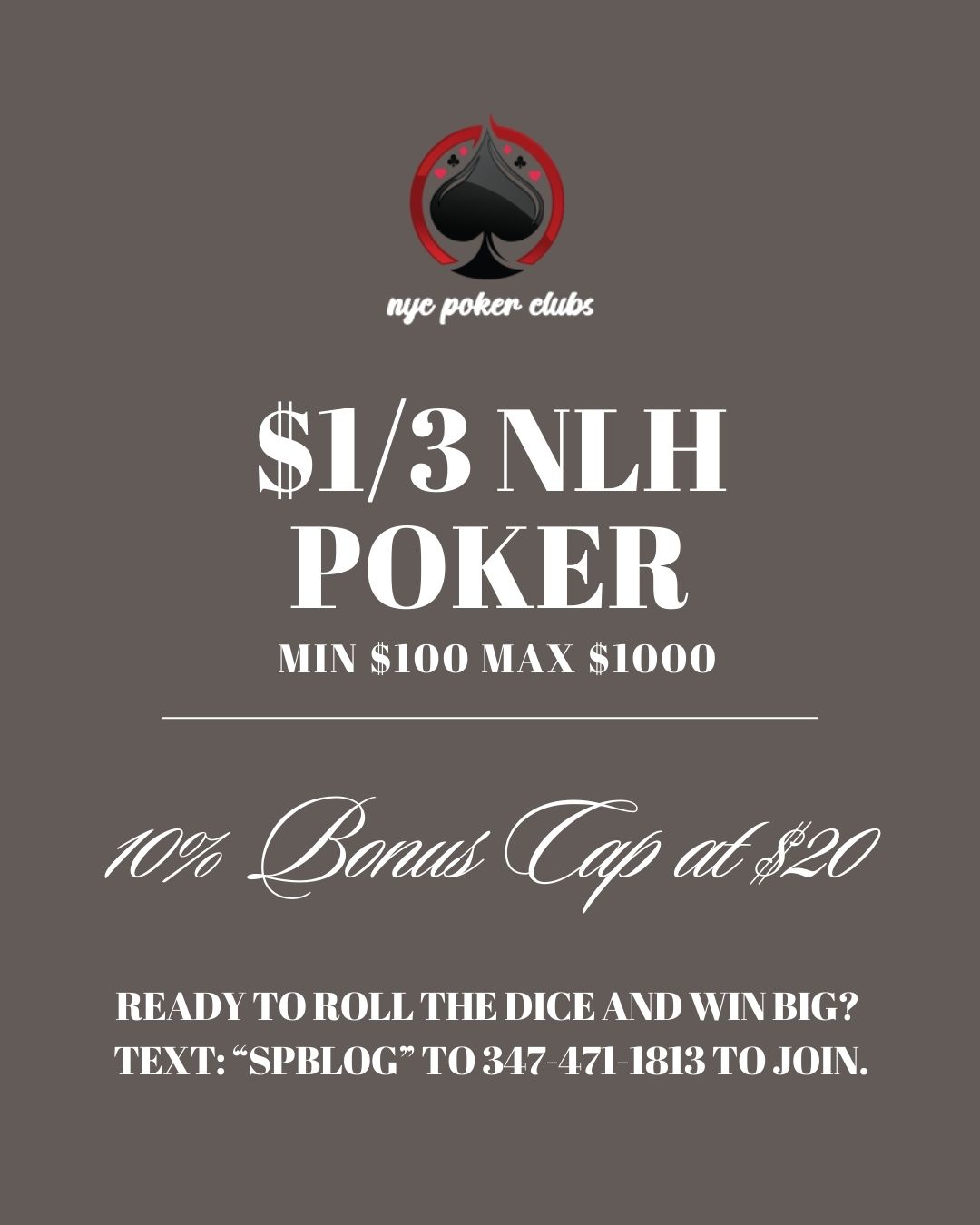 $1/3 No Limit Holdem Poker